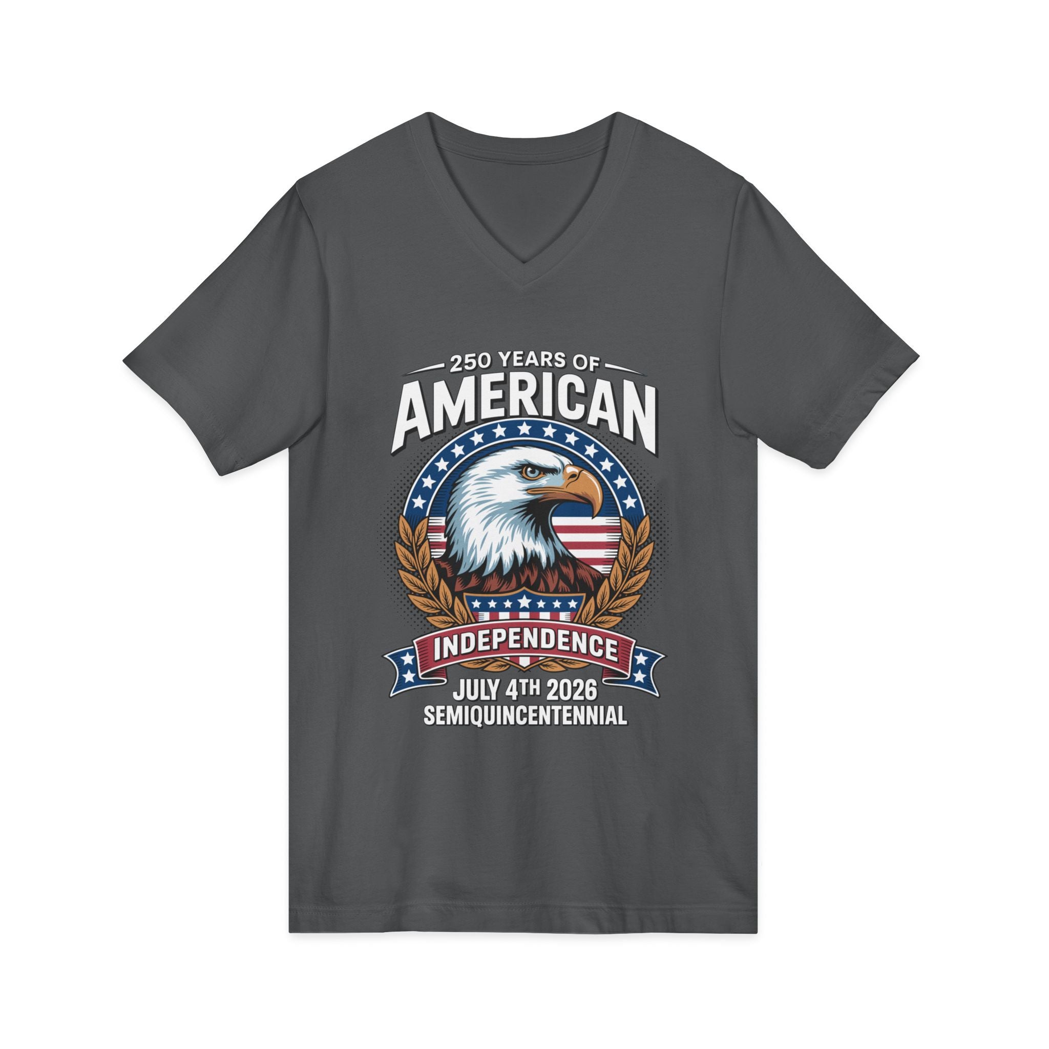250 Years of America 1776-2026 Jersey Short Sleeve V-Neck Tee