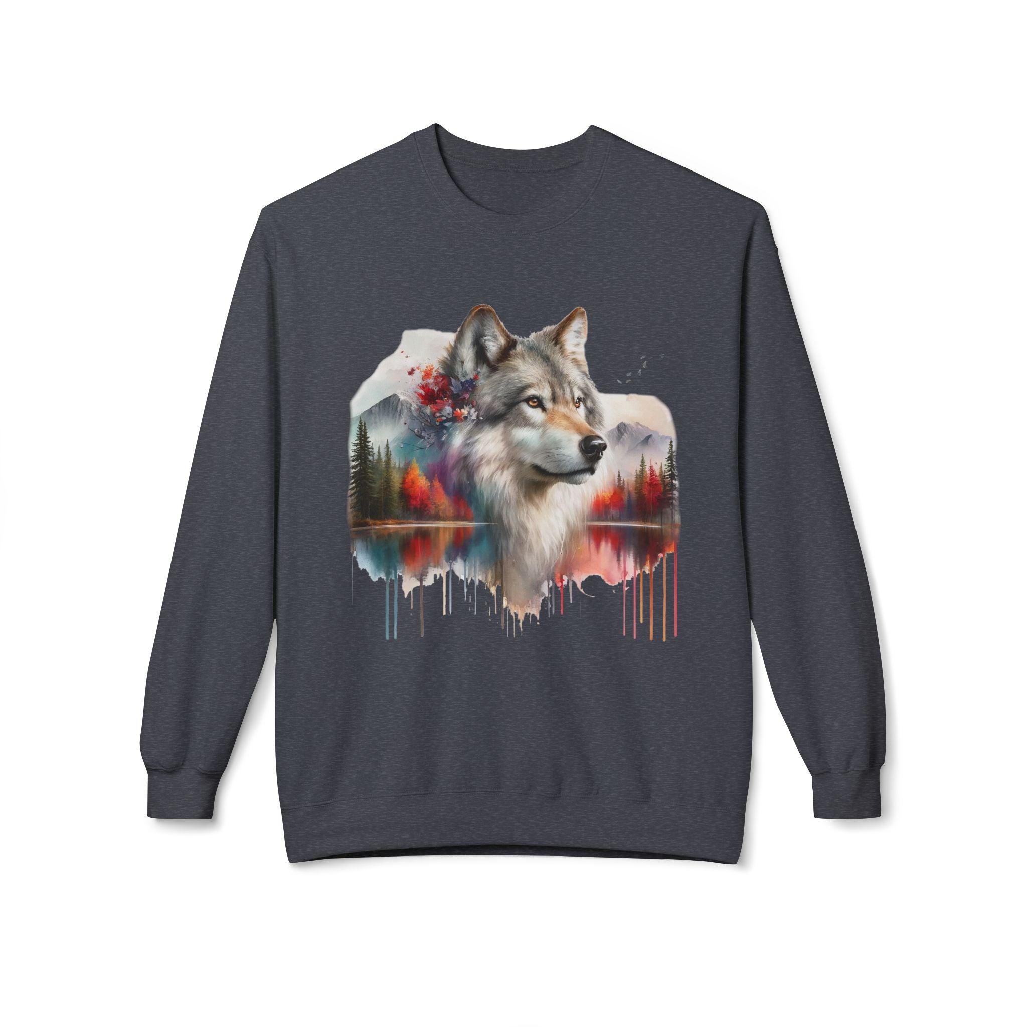 Wildlife Wolf Sweatshirt — Custom Graphic Crewneck