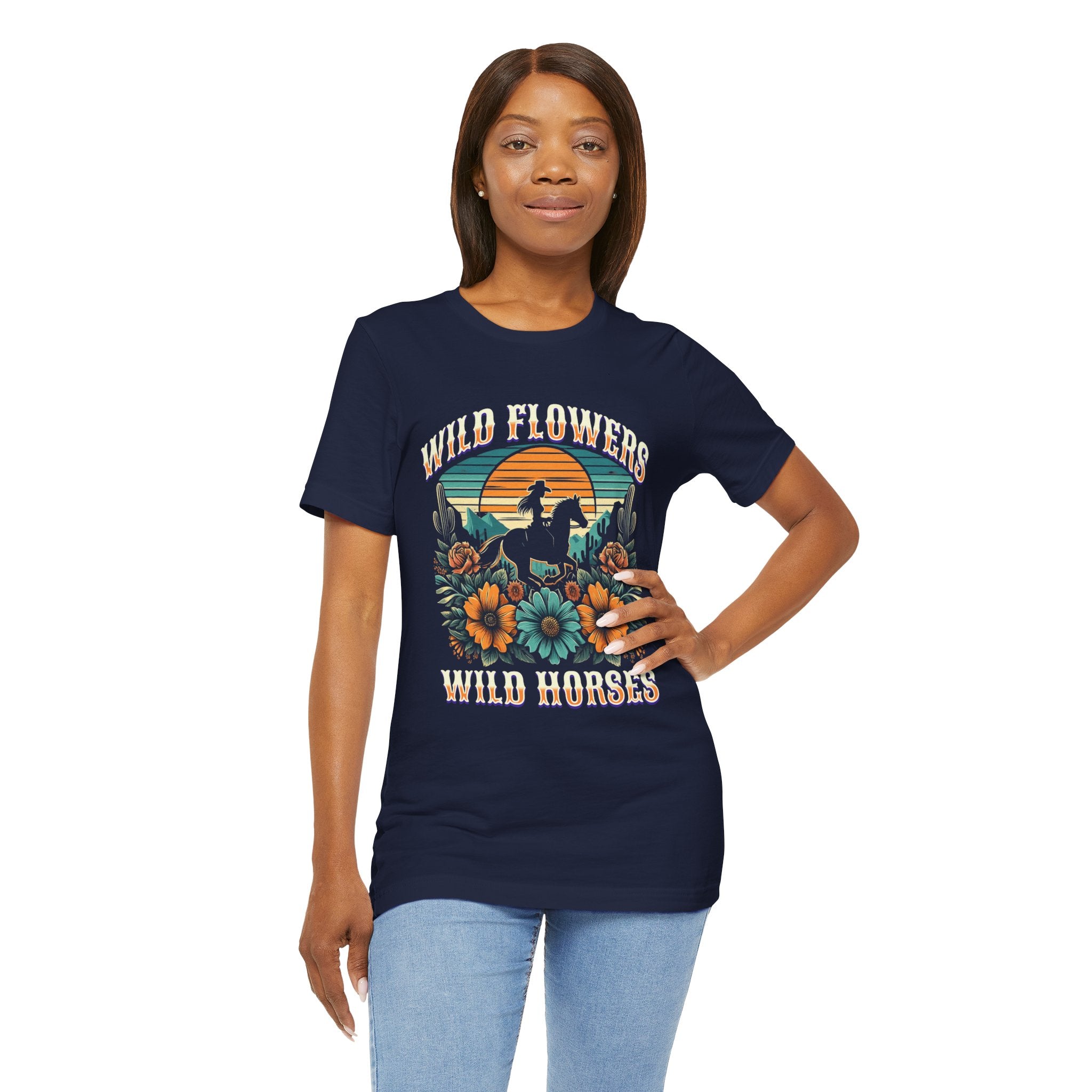 Wildflowers & Wild Horses Western T‑Shirt