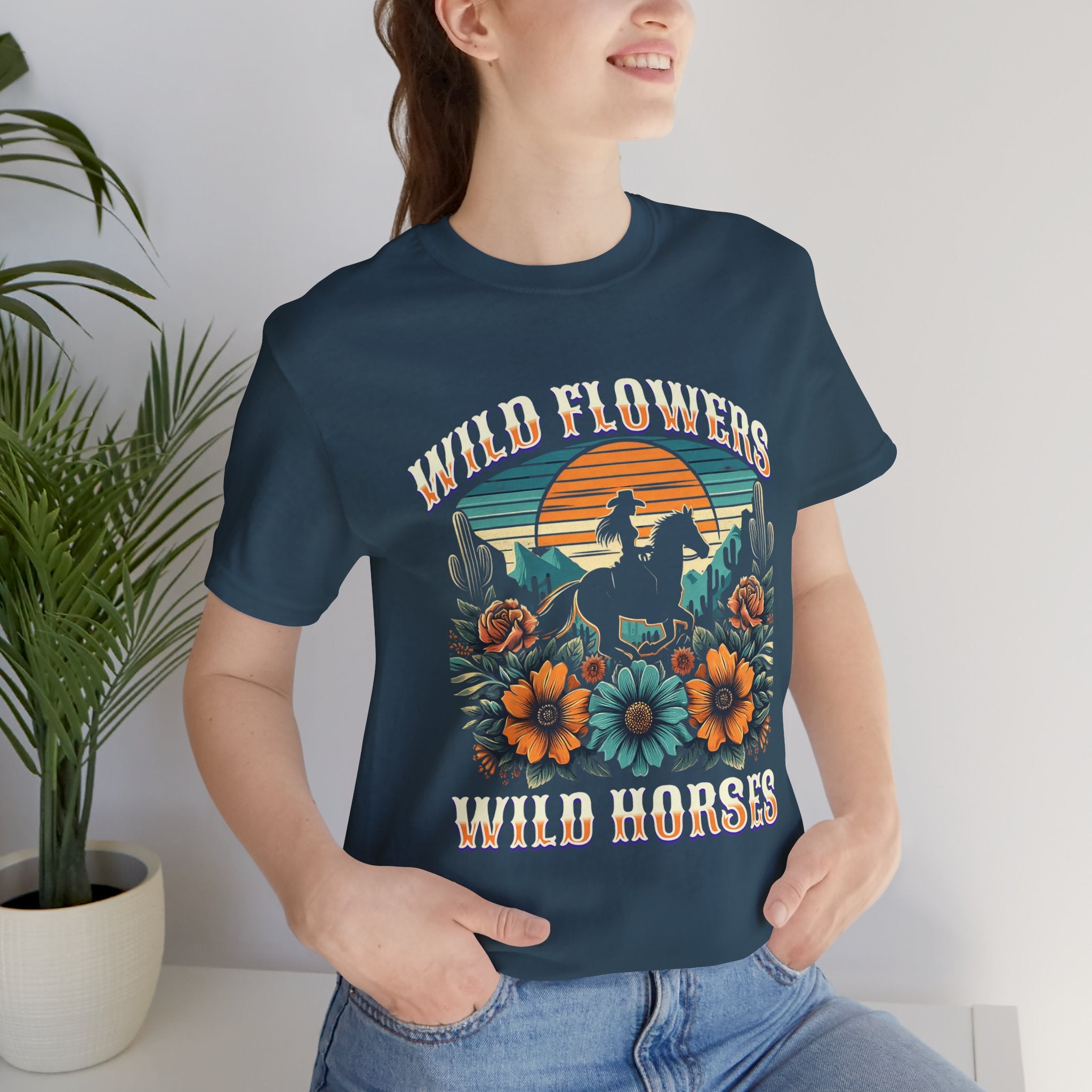 Wildflowers & Wild Horses Western T‑Shirt