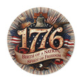 1776 Liberty Bell Patriotic Round Vinyl Sticker | Birth of a Nation Spirit of Freedom