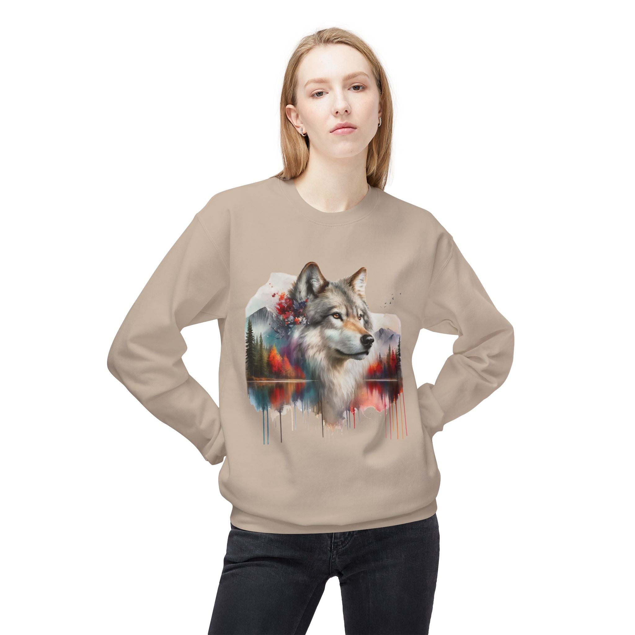 Wildlife Wolf Sweatshirt — Custom Graphic Crewneck
