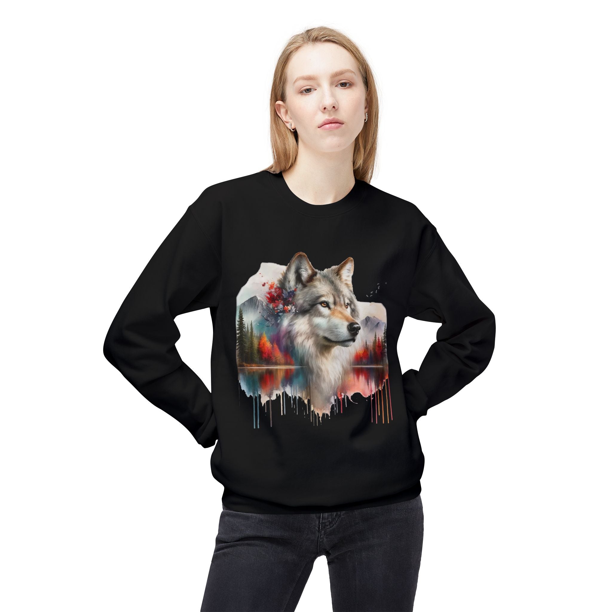Wildlife Wolf Sweatshirt — Custom Graphic Crewneck