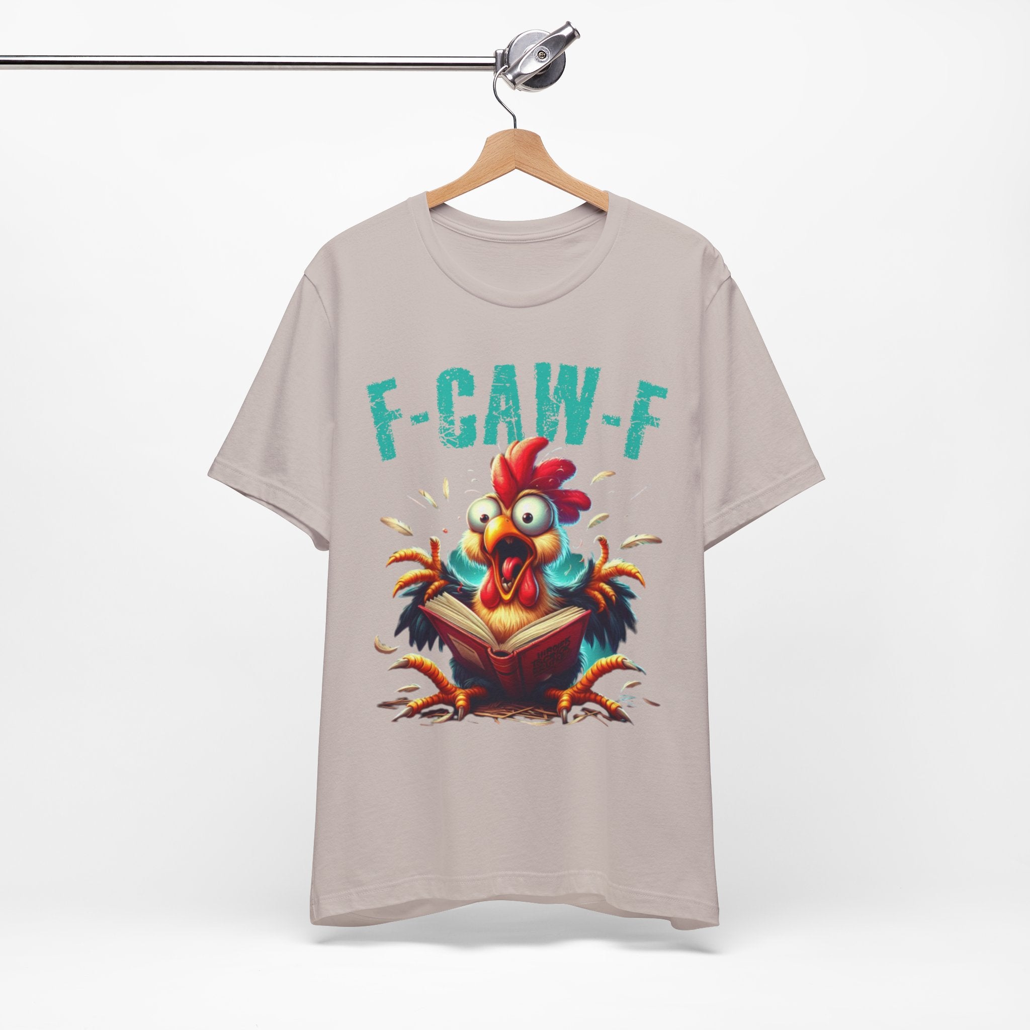 F Caw F Book Reading Chicken  Jersey Short Sleeve Tee
