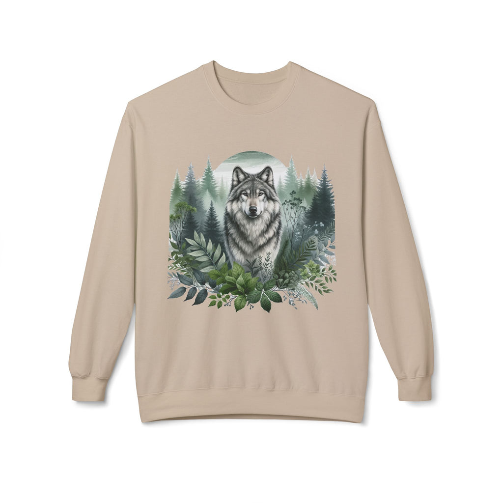 Wildlife Wolf Crewneck Sweatshirt — Custom Wolf Graphic