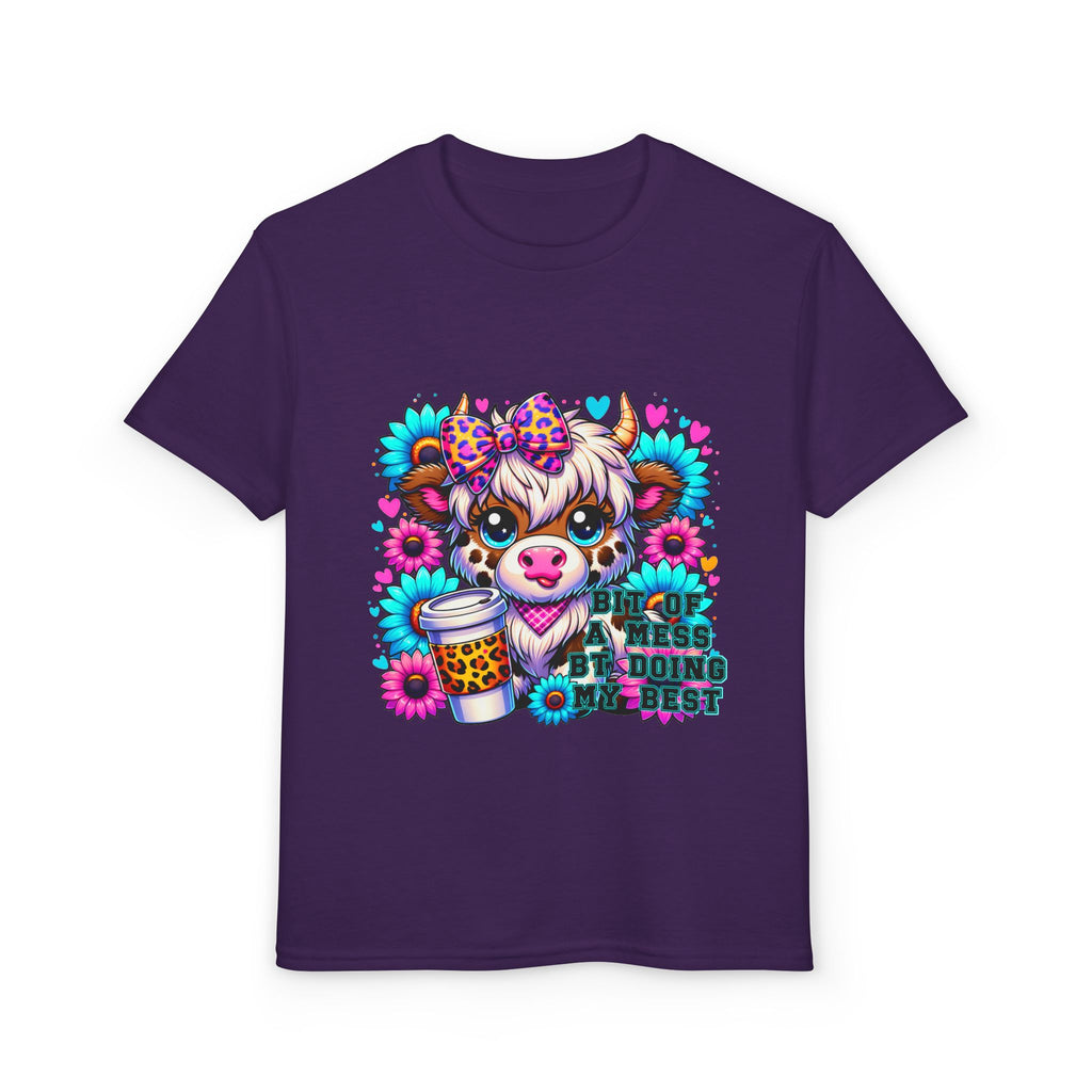 Highland Cow 'Doing My Best' Youth T-Shirt