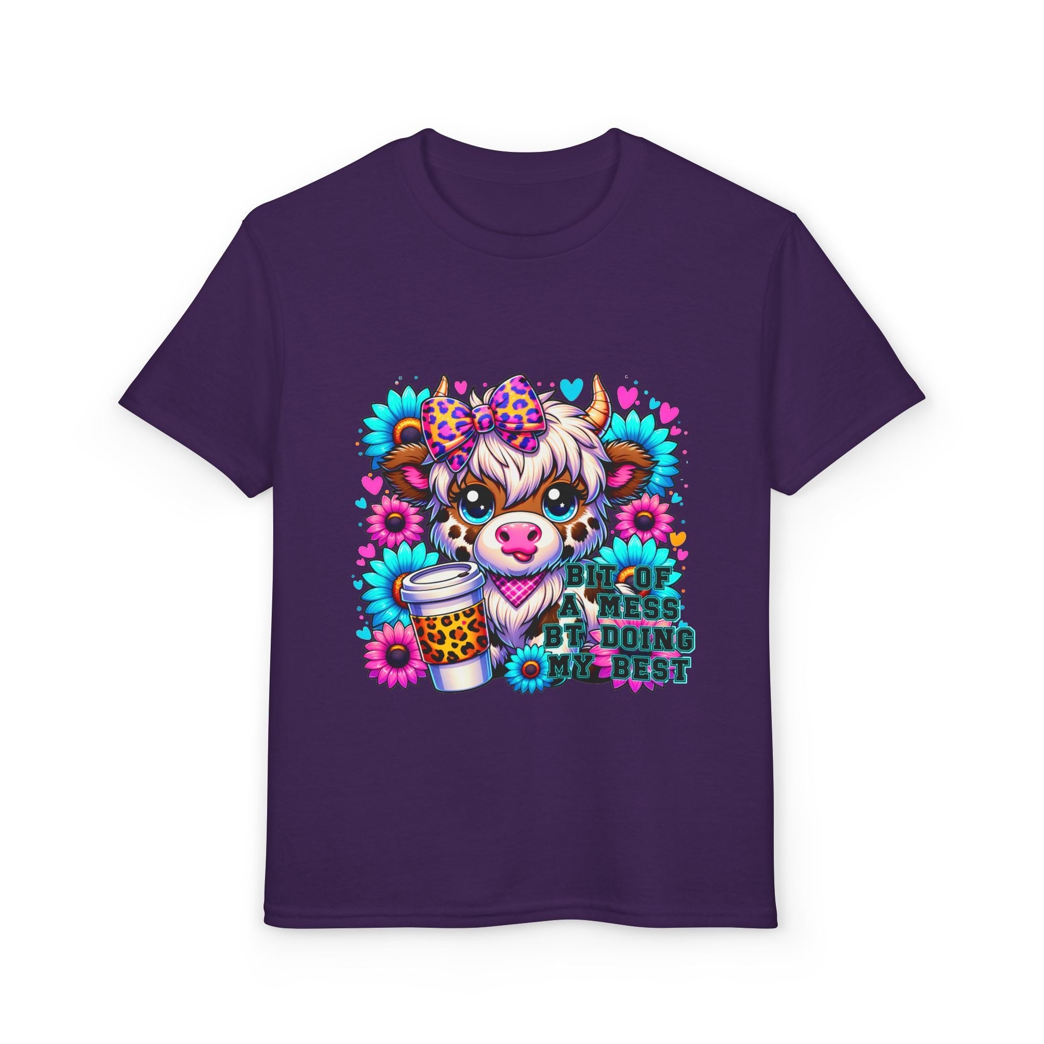 Highland Cow 'Doing My Best' Youth T-Shirt