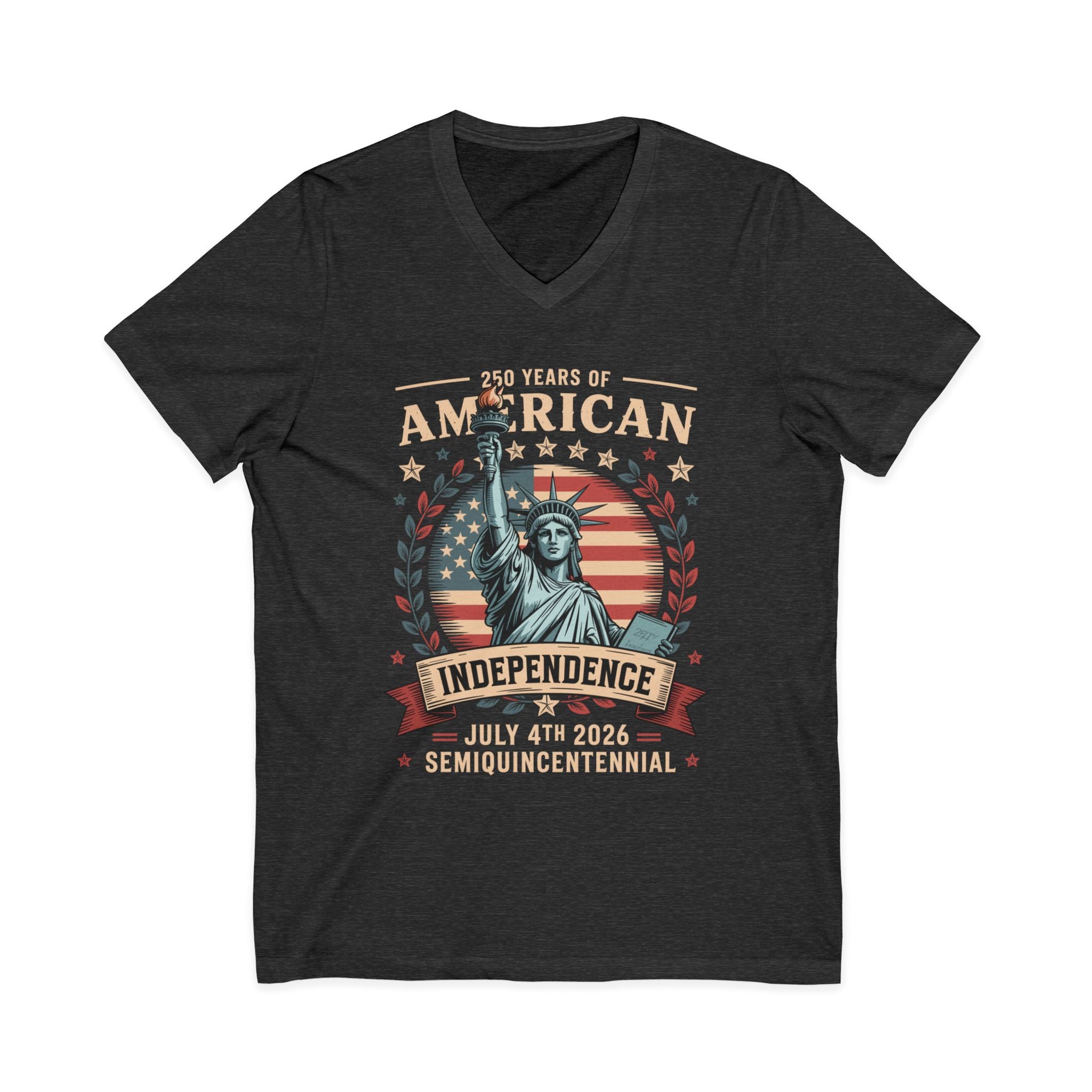 250 Years of America 1776-2026 Jersey Short Sleeve V-Neck Tee