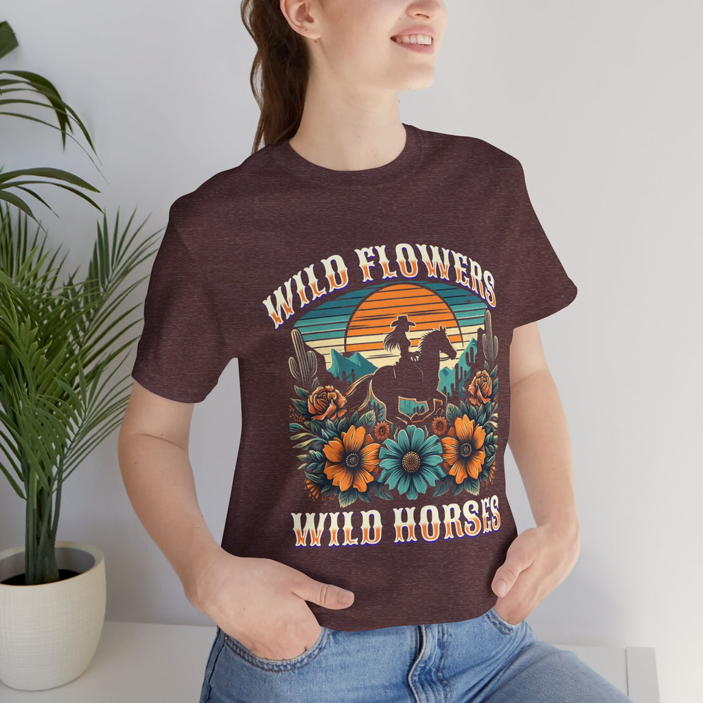 Wildflowers & Wild Horses Western T‑Shirt