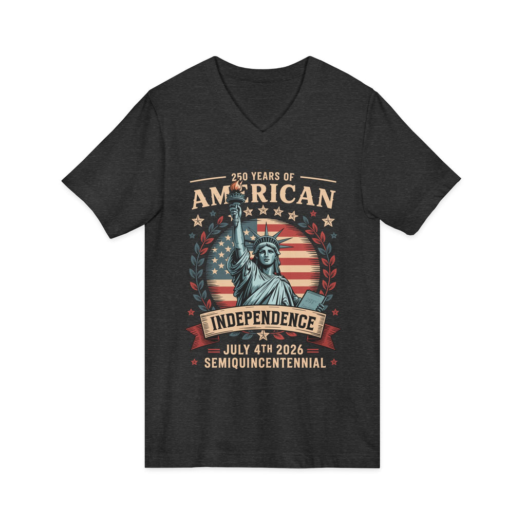 250 Years of America 1776-2026 Jersey Short Sleeve V-Neck Tee