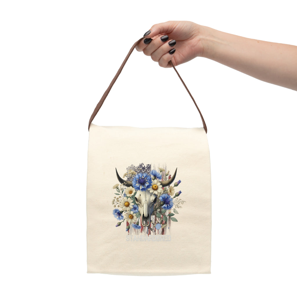 Southwestern Floral Lunch Tote - Canvas Lunch Tote w/Strap