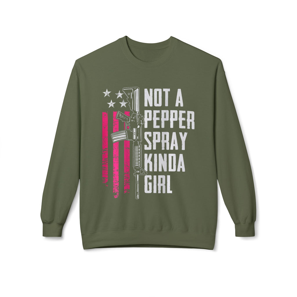 Not a Pepper Spray Kinda Girl Midweight Softstyle Fleece Crewneck Sweatshirt