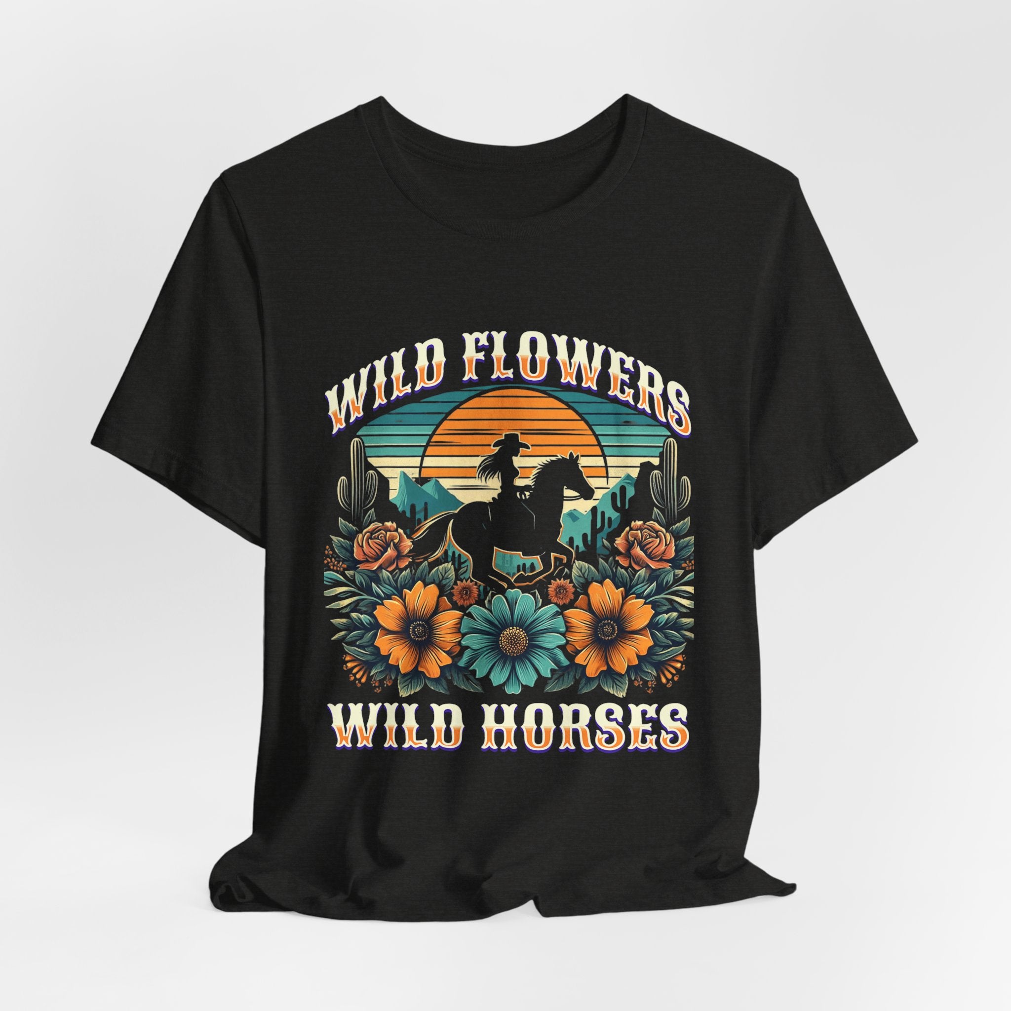 Wildflowers & Wild Horses Western T‑Shirt