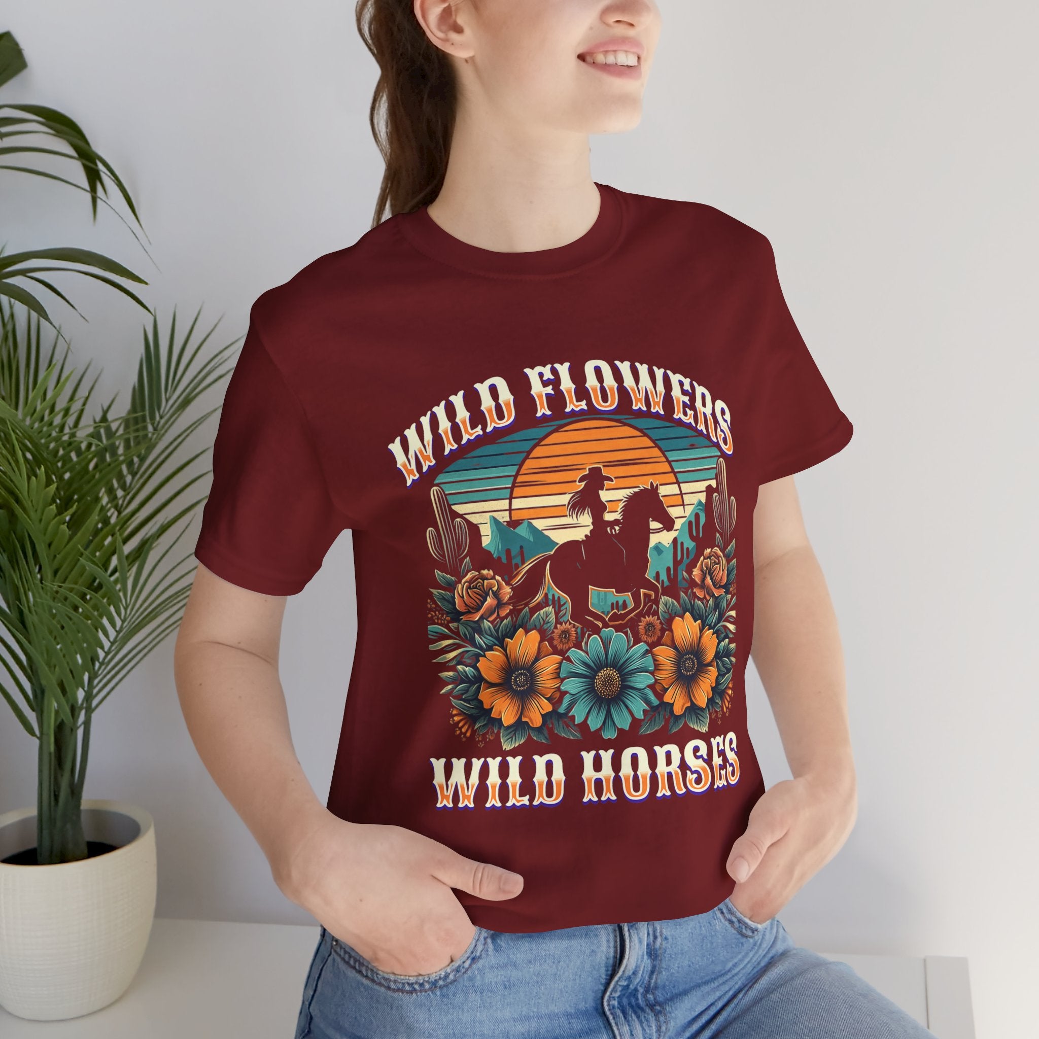 Wildflowers & Wild Horses Western T‑Shirt