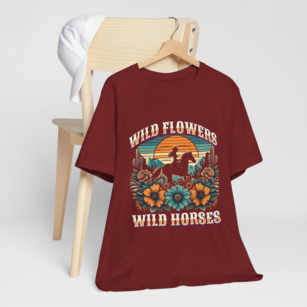 Wildflowers & Wild Horses Western T‑Shirt