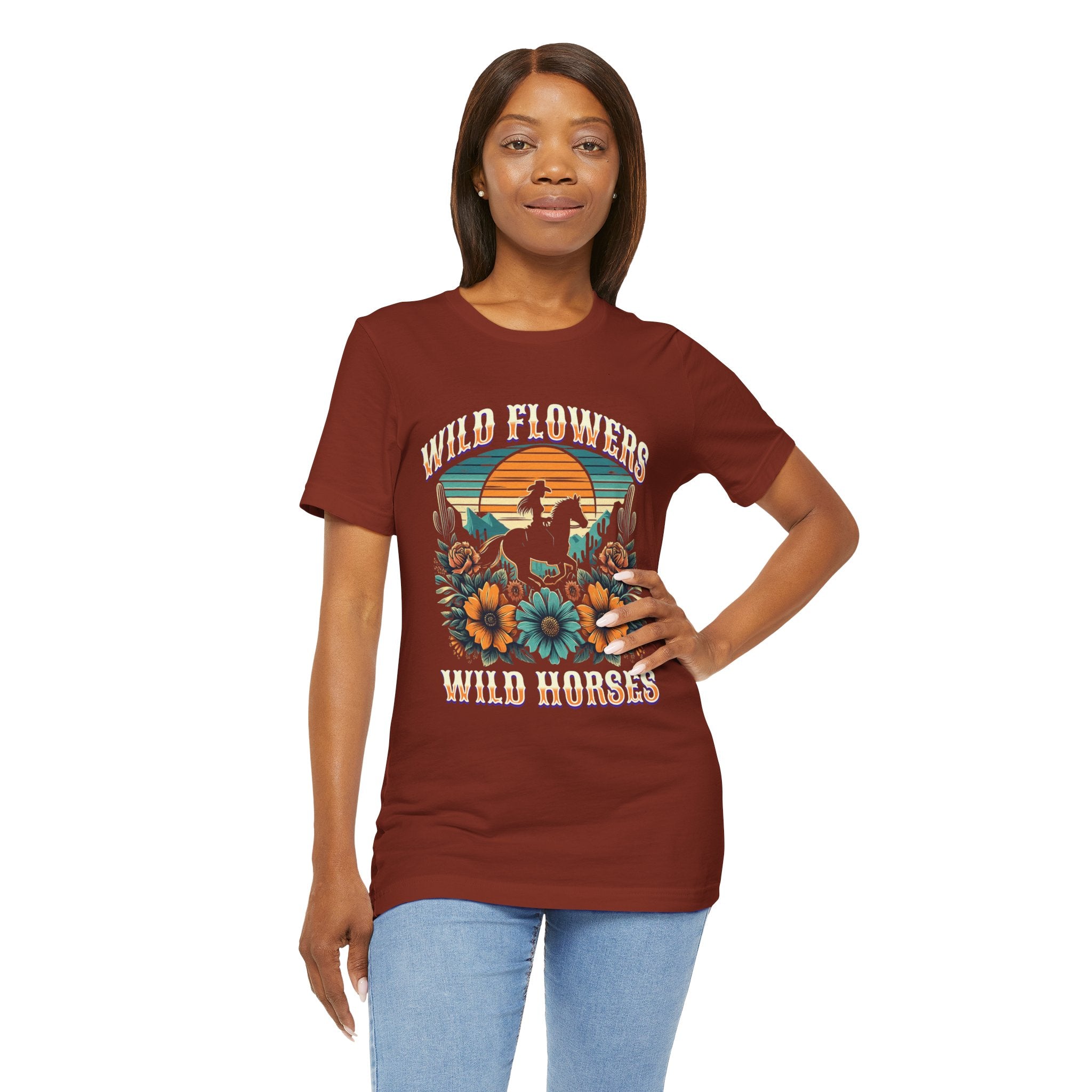 Wildflowers & Wild Horses Western T‑Shirt