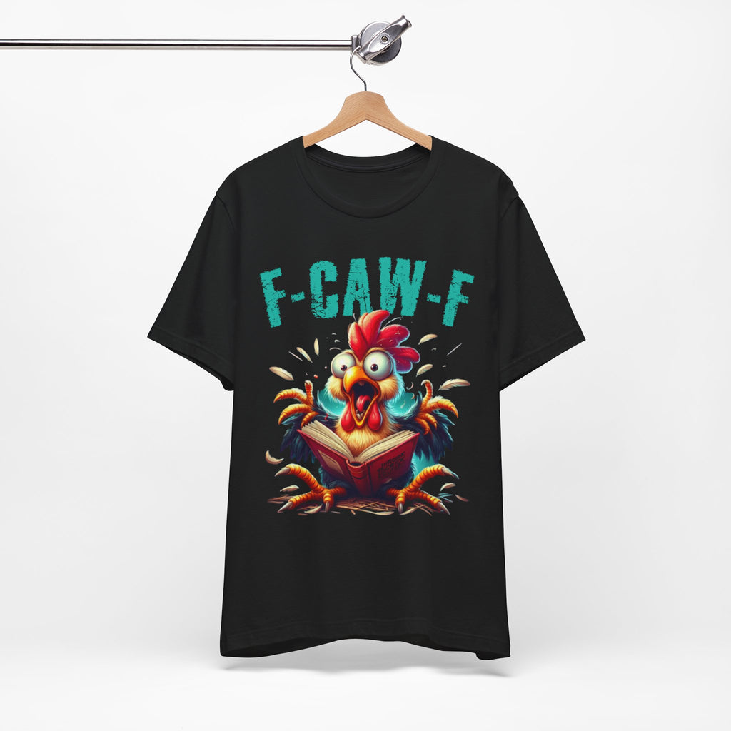 F Caw F Book Reading Chicken  Jersey Short Sleeve Tee