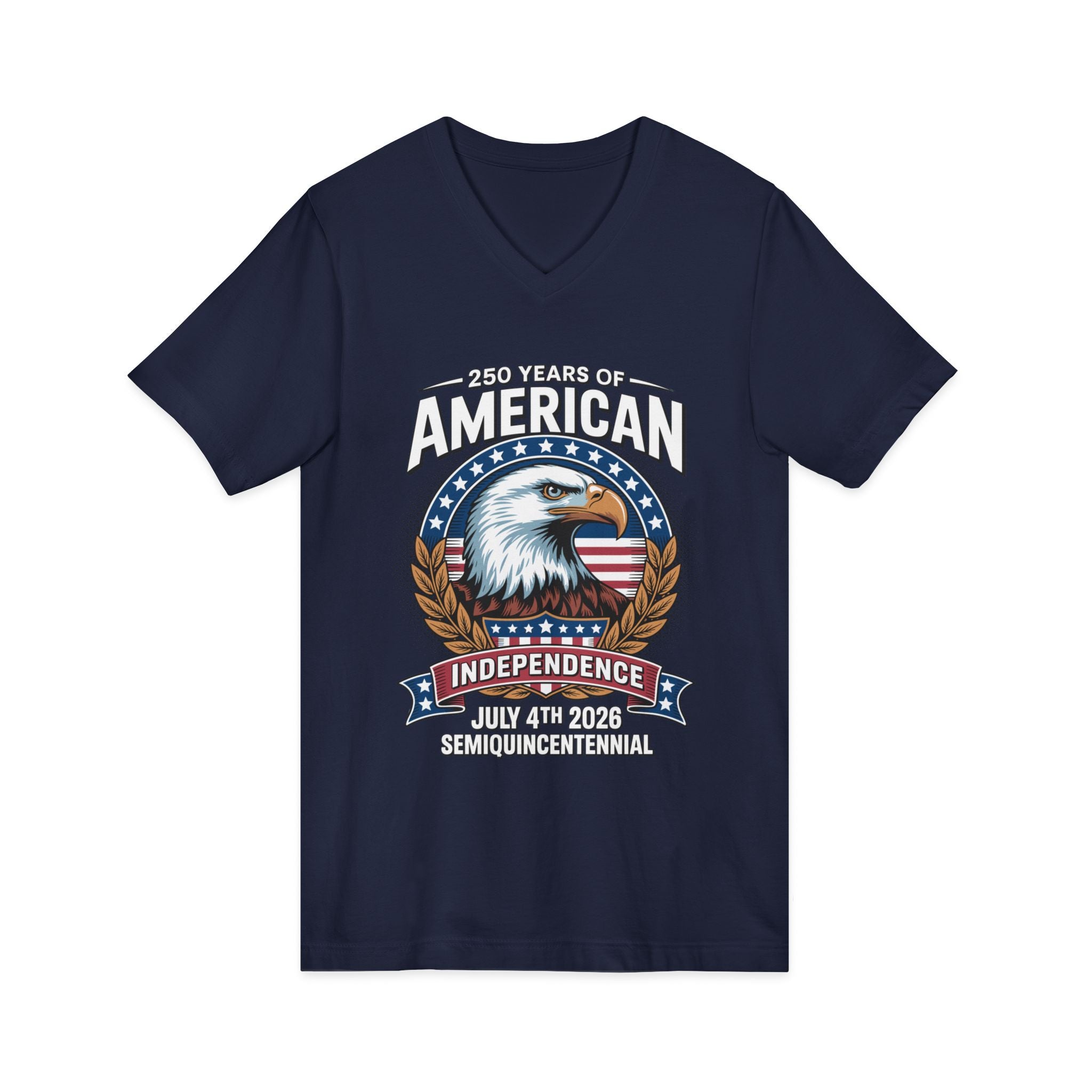 250 Years of America 1776-2026 Jersey Short Sleeve V-Neck Tee