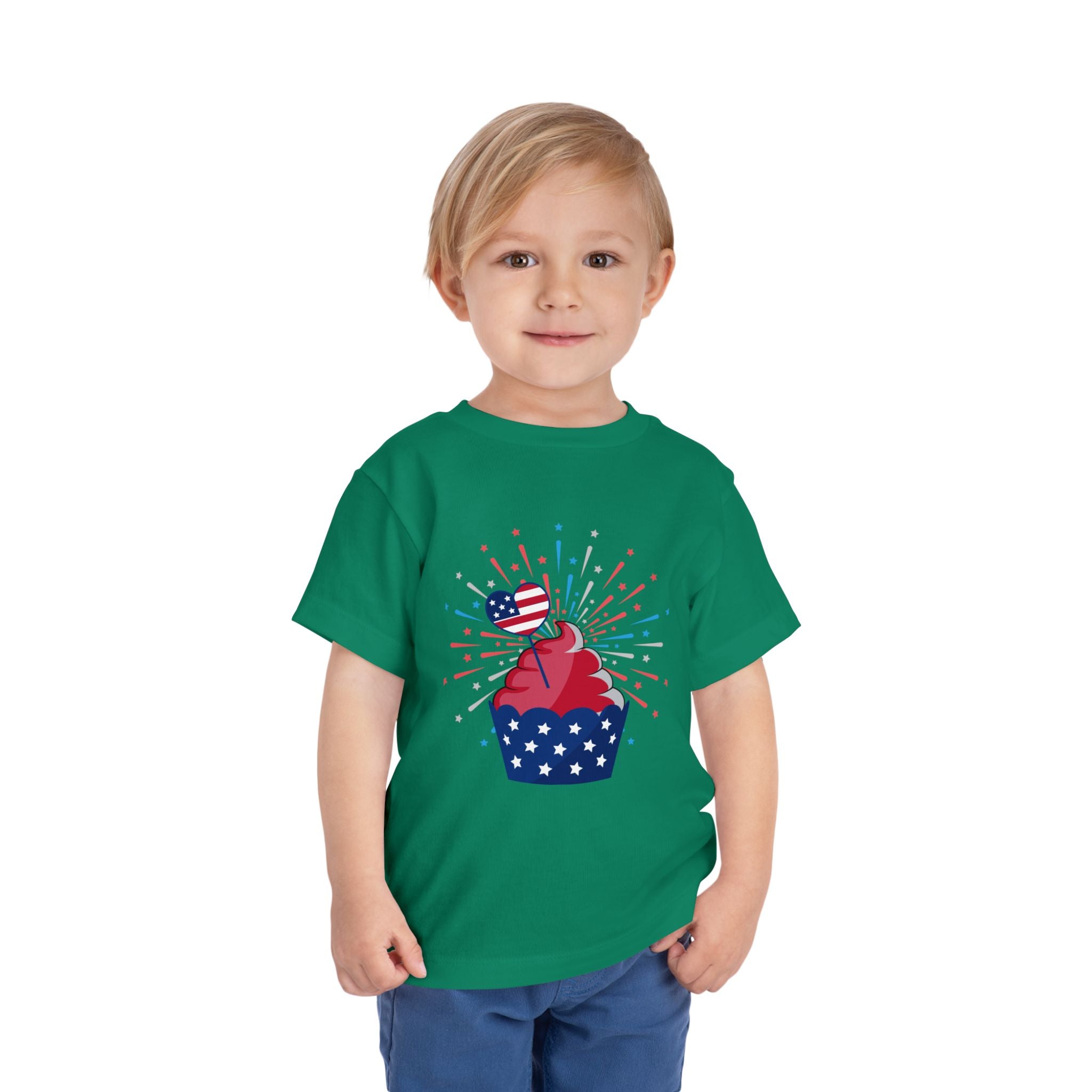 Cupcake with Fireworks Toddler Tee | 2T-5T
