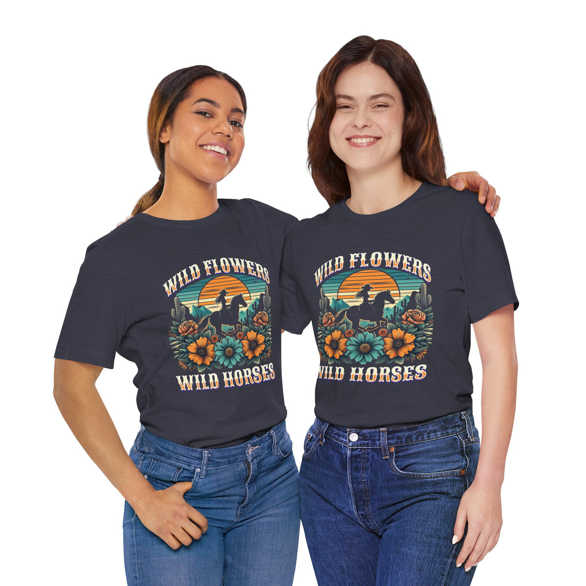 Wildflowers & Wild Horses Western T‑Shirt