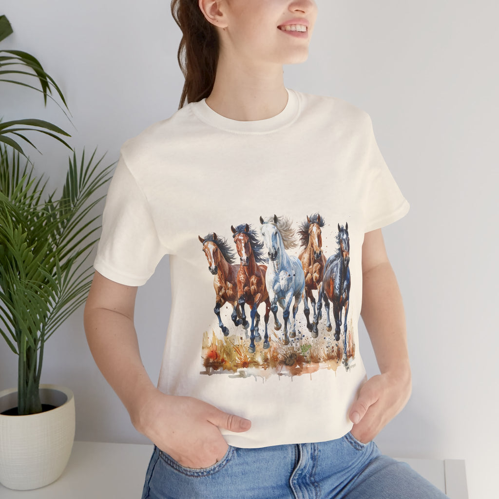 Western Wild Horses Jersey Short Sleeve Tee