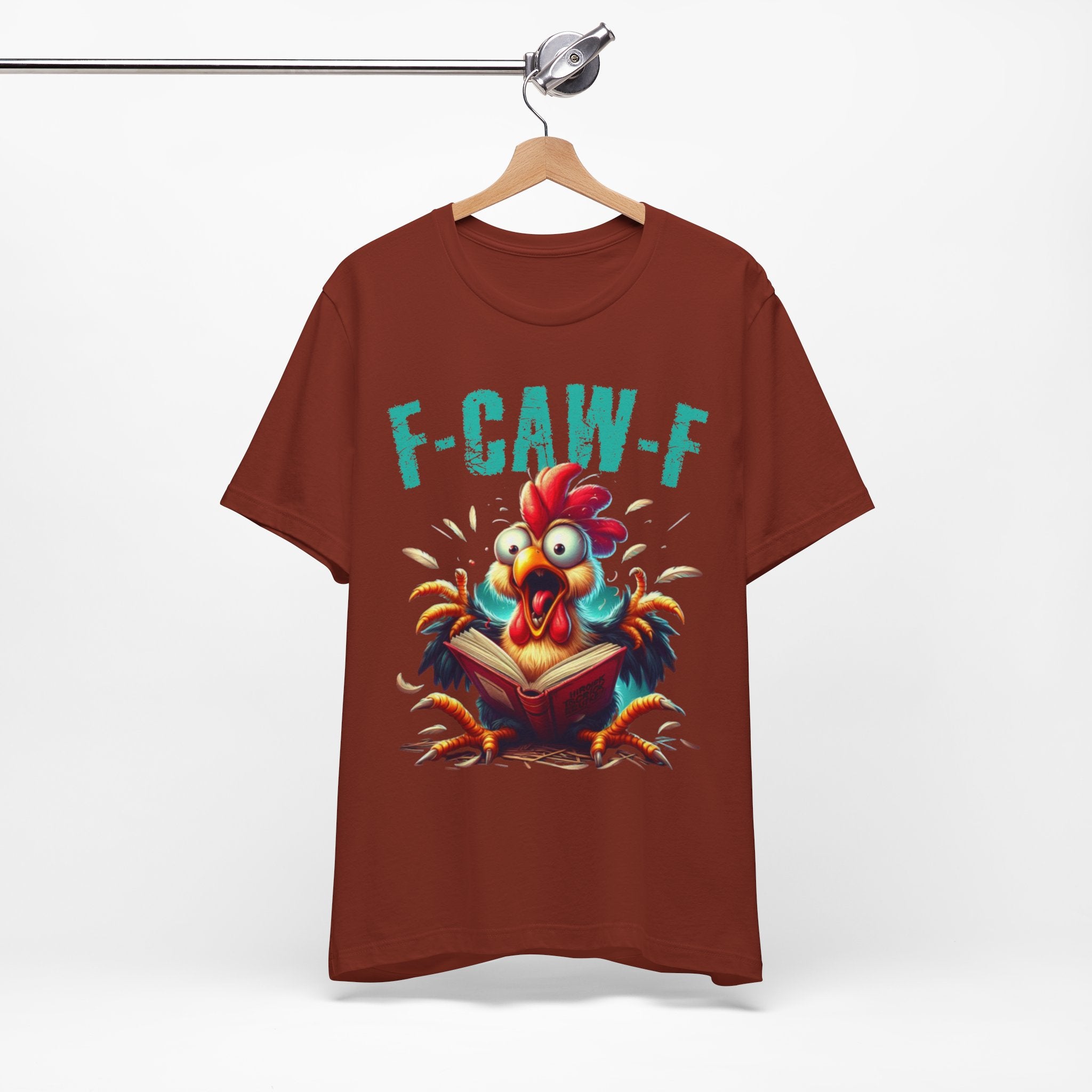 F Caw F Book Reading Chicken  Jersey Short Sleeve Tee
