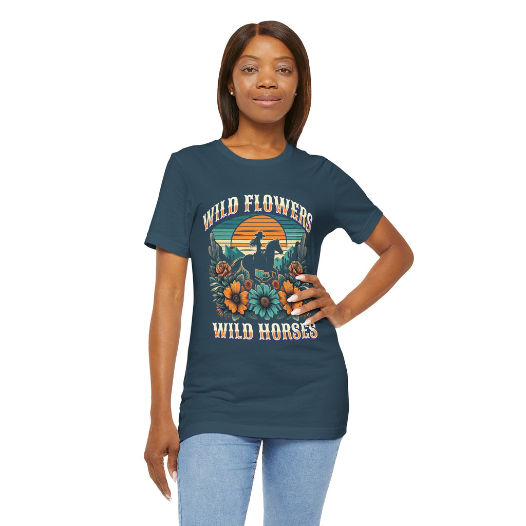 Wildflowers & Wild Horses Western T‑Shirt