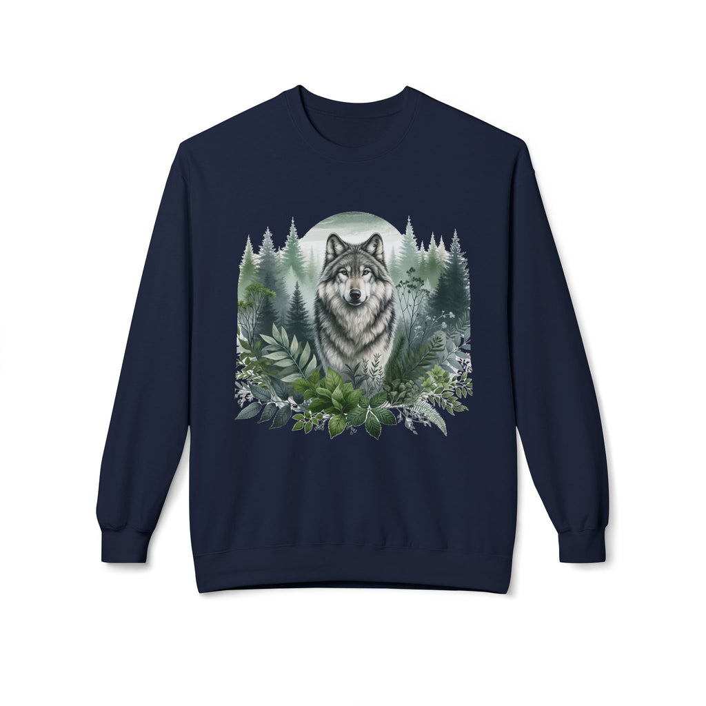 Wildlife Wolf Crewneck Sweatshirt — Custom Wolf Graphic