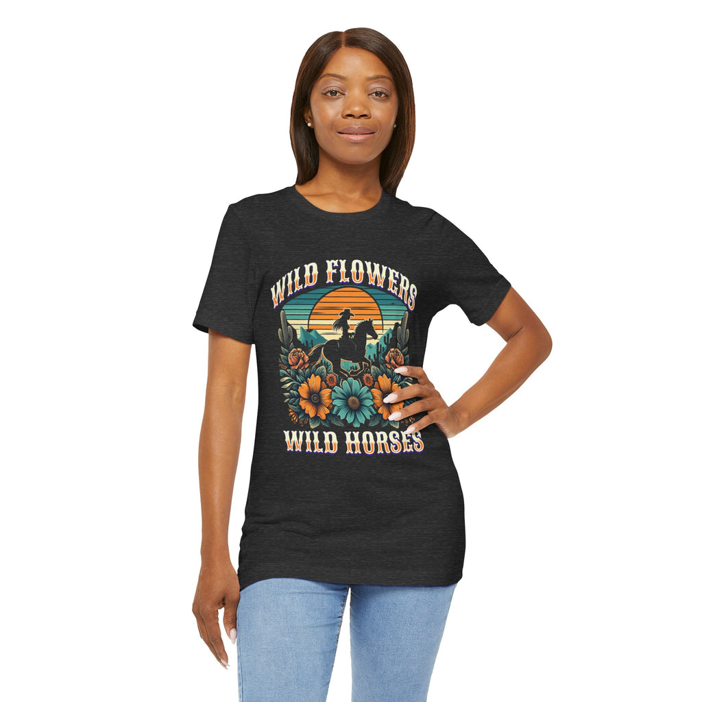 Wildflowers & Wild Horses Western T‑Shirt