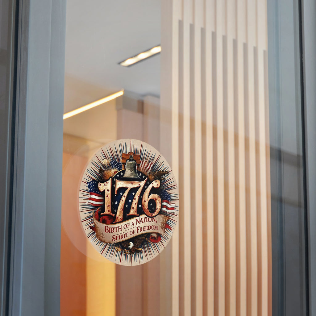 1776 Liberty Bell Patriotic Round Vinyl Sticker | Birth of a Nation Spirit of Freedom