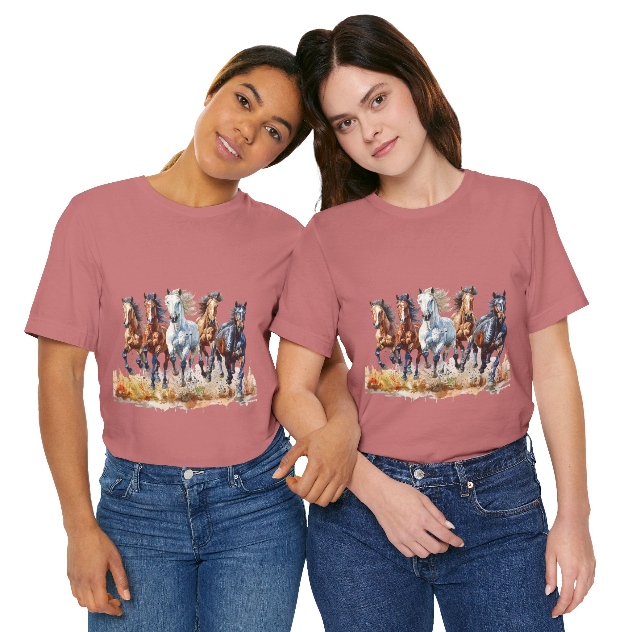Western Wild Horses Jersey Short Sleeve Tee