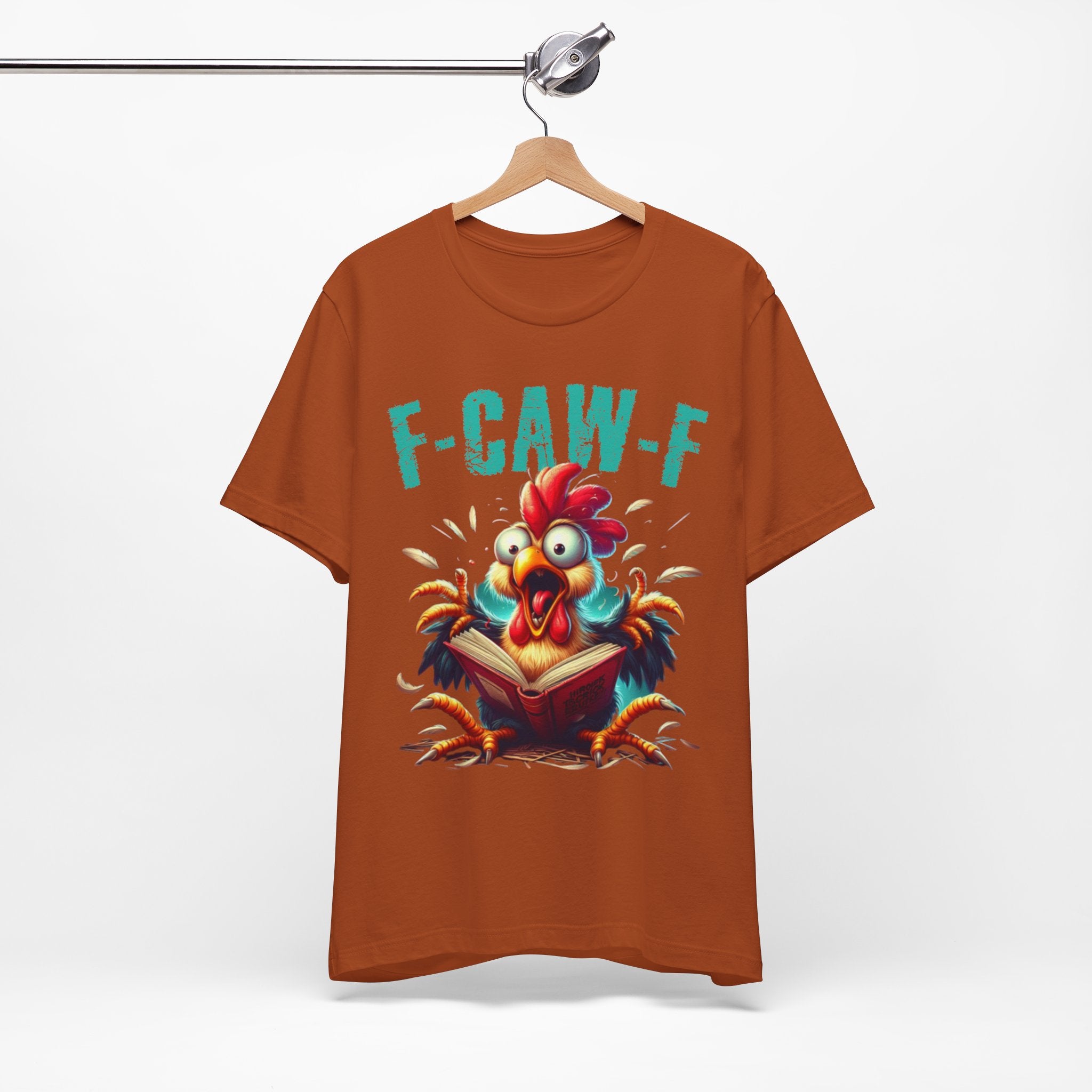 F Caw F Book Reading Chicken  Jersey Short Sleeve Tee