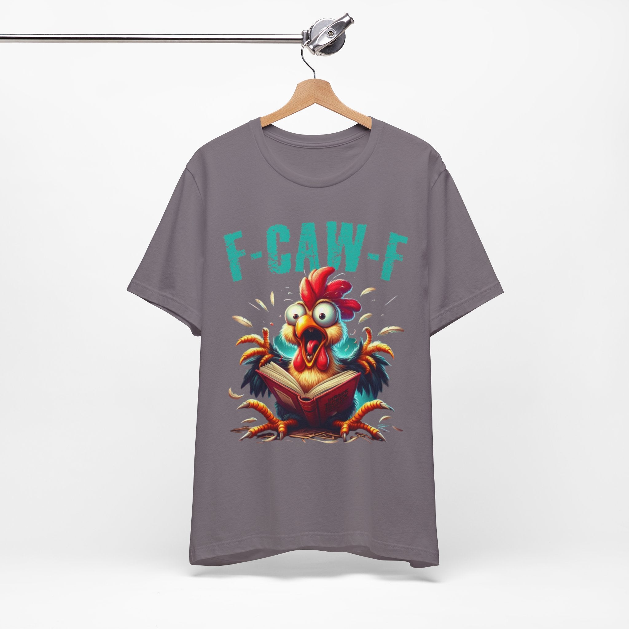 F Caw F Book Reading Chicken  Jersey Short Sleeve Tee