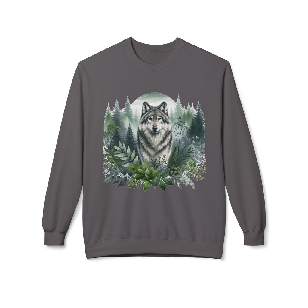 Wildlife Wolf Crewneck Sweatshirt — Custom Wolf Graphic