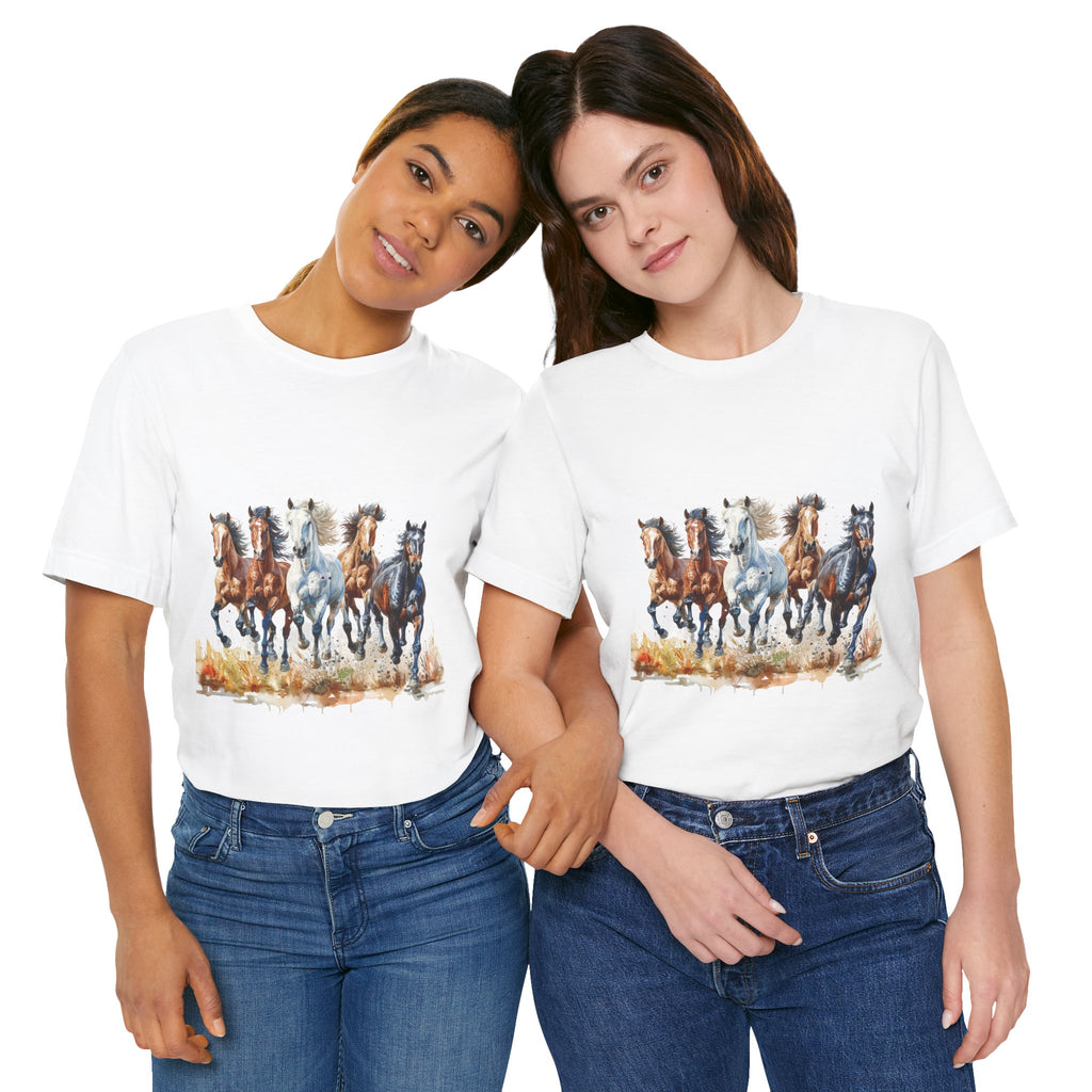 Western Wild Horses Jersey Short Sleeve Tee