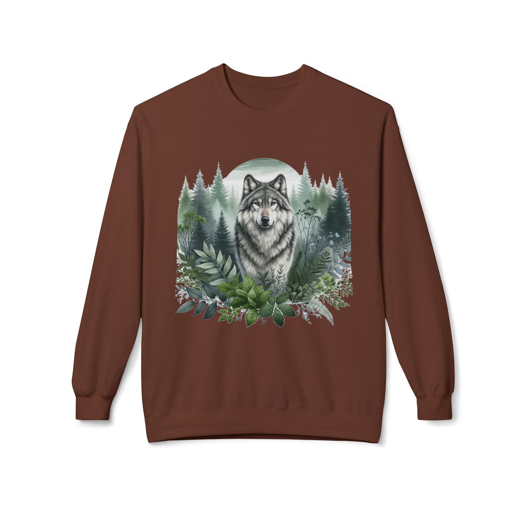Wildlife Wolf Crewneck Sweatshirt — Custom Wolf Graphic