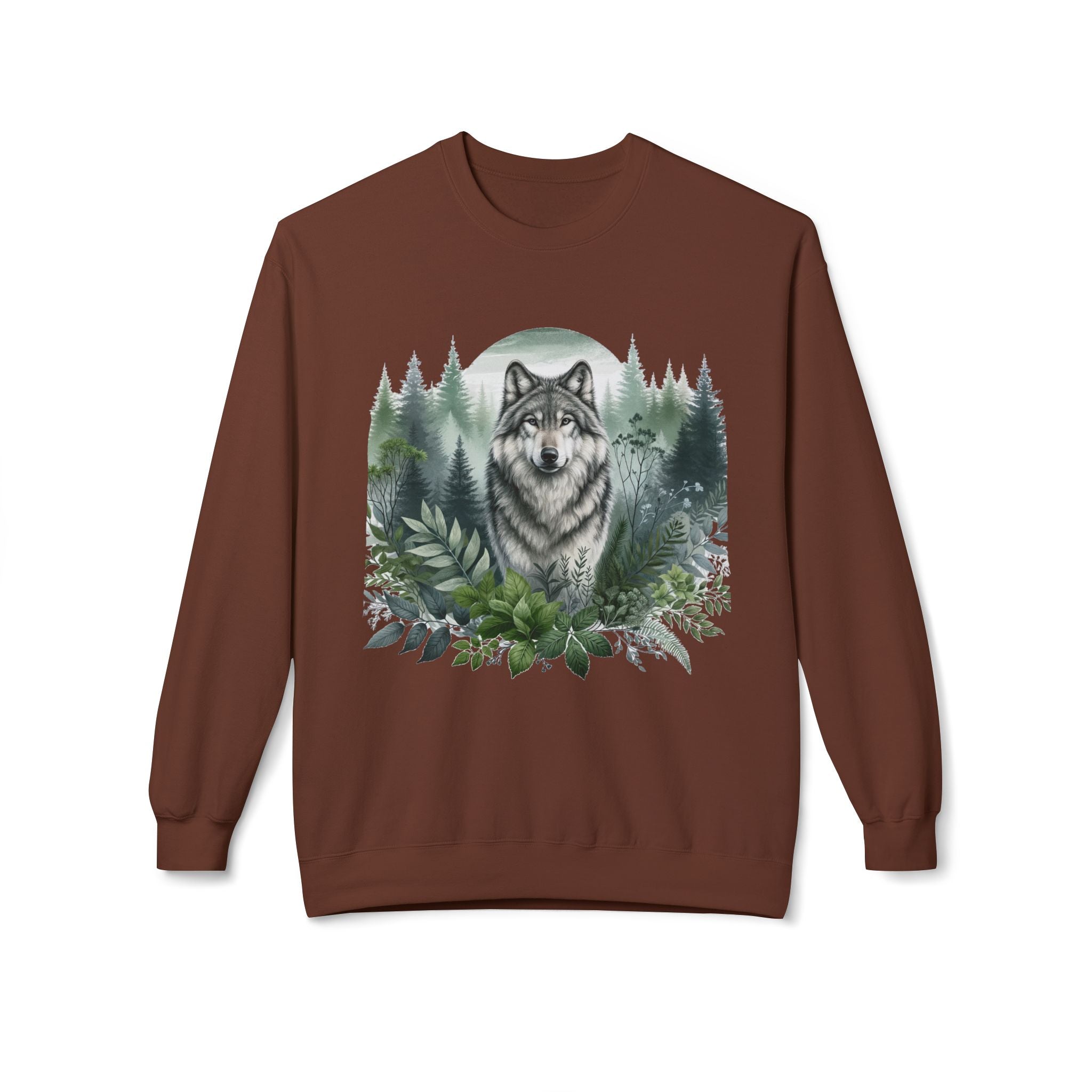 Wildlife Wolf Crewneck Sweatshirt — Custom Wolf Graphic