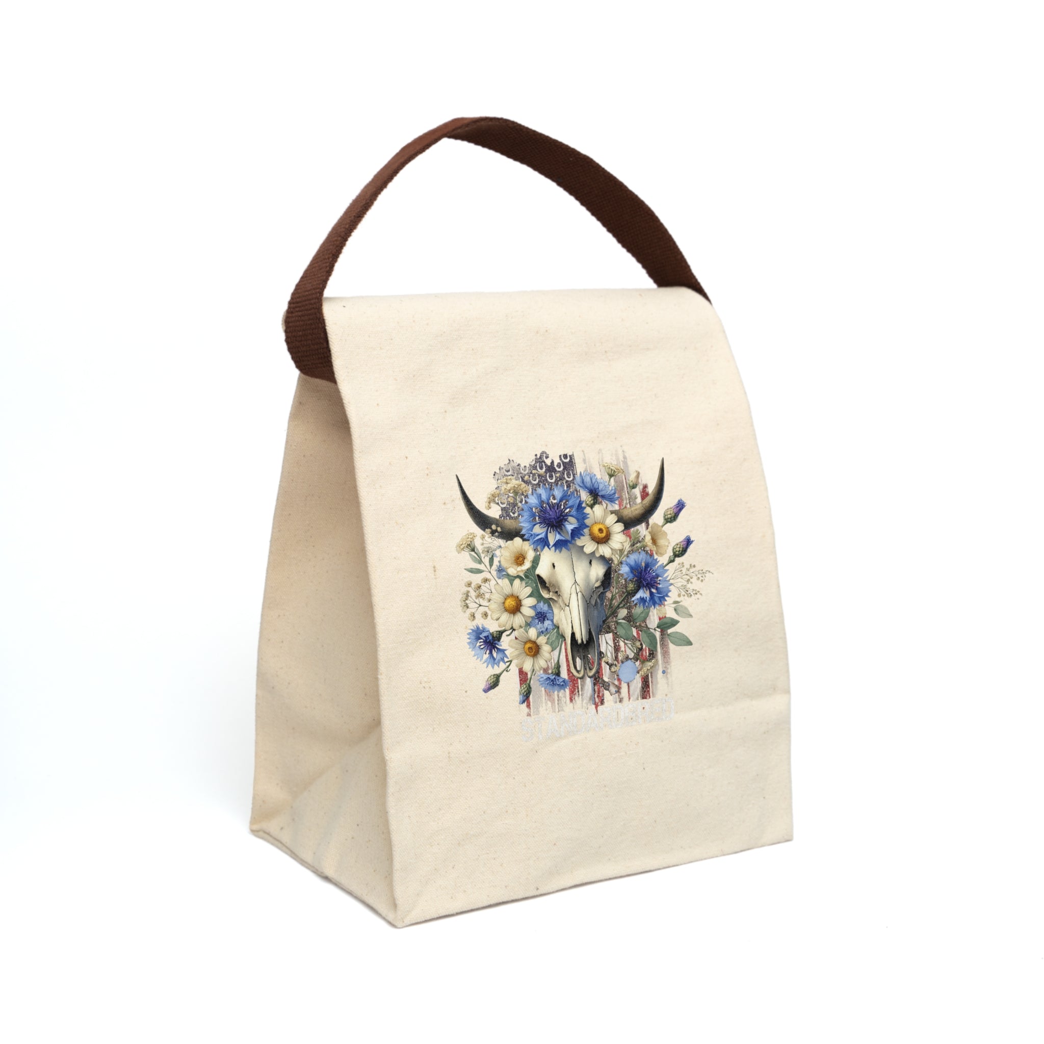 Southwestern Floral Lunch Tote - Canvas Lunch Tote w/Strap