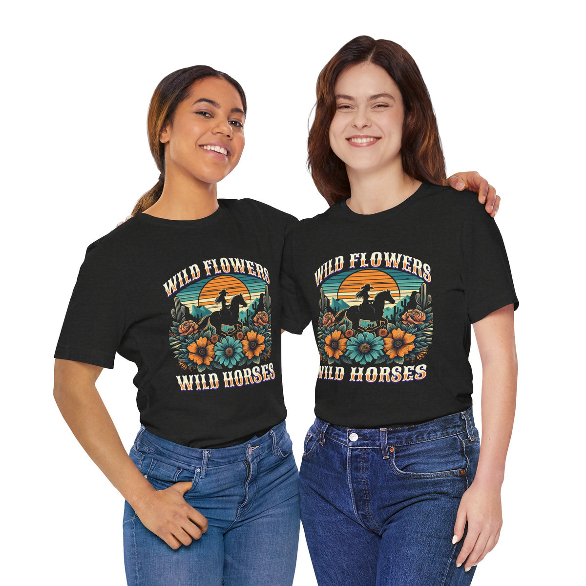 Wildflowers & Wild Horses Western T‑Shirt