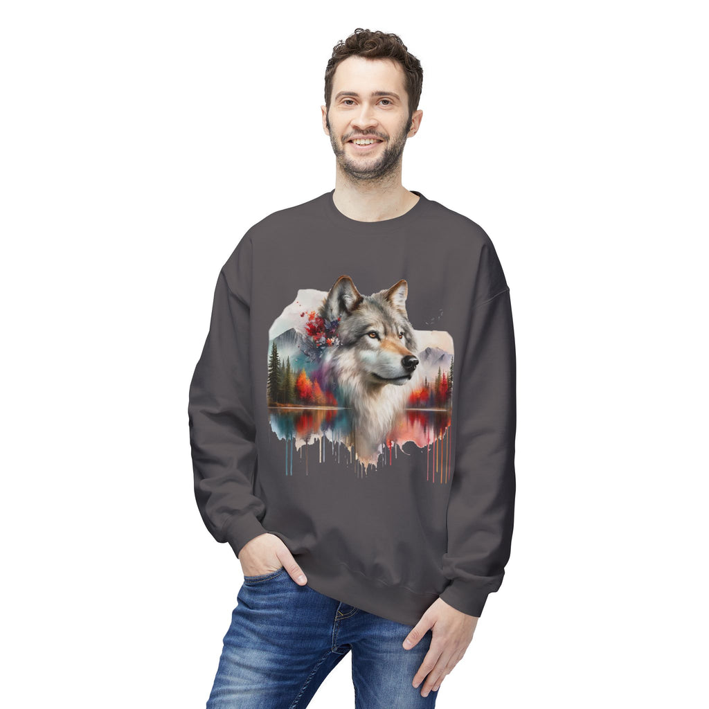 Wildlife Wolf Sweatshirt — Custom Graphic Crewneck