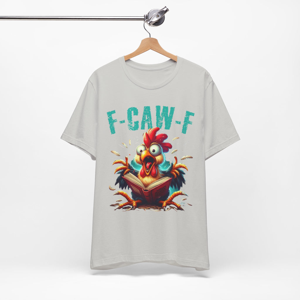 F Caw F Book Reading Chicken  Jersey Short Sleeve Tee