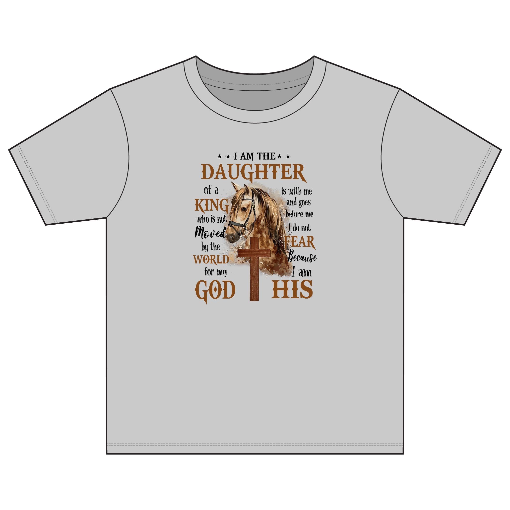 Daughter of God Horse Youth Tee — Light Cotton Faith Shirt