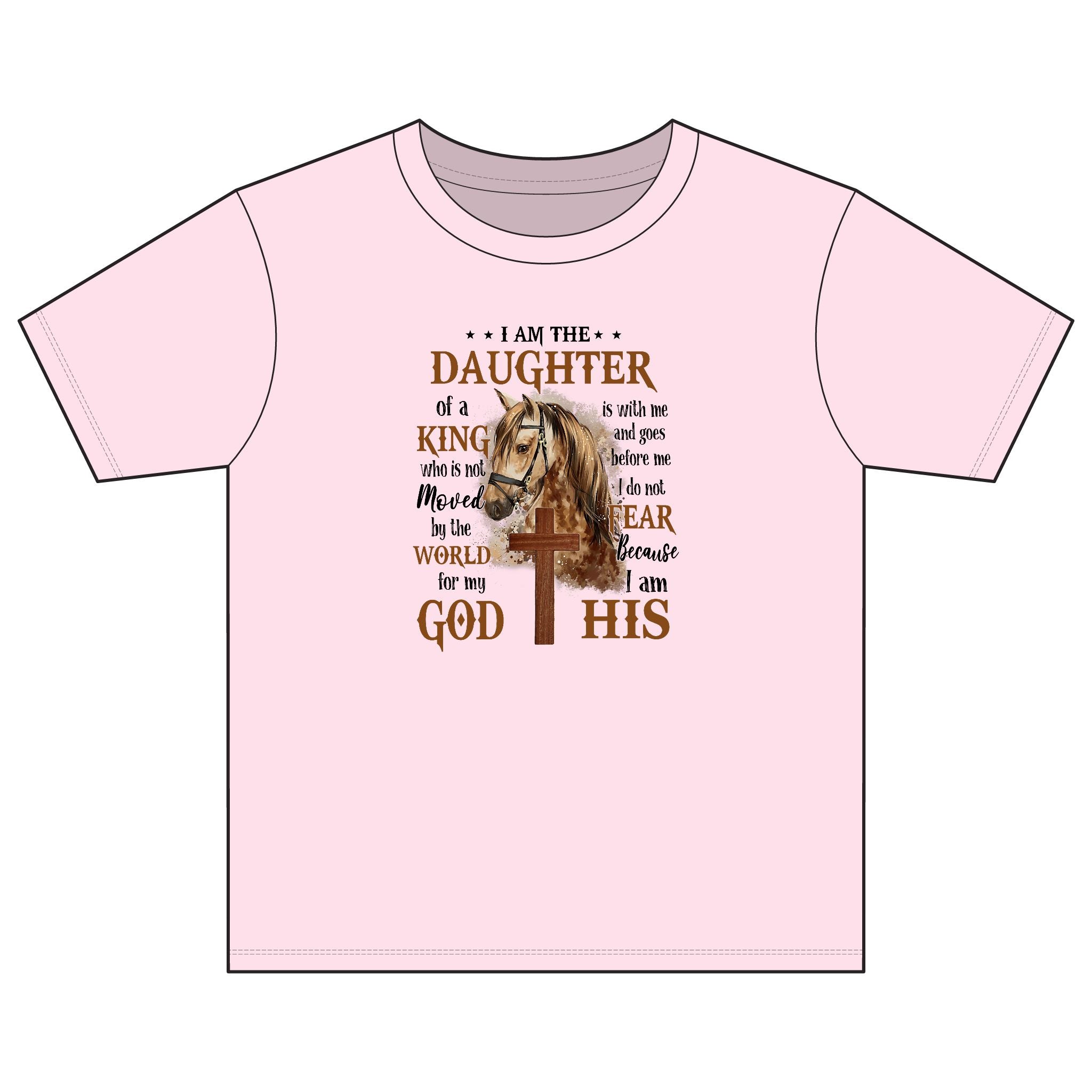 Daughter of God Horse Youth Tee — Light Cotton Faith Shirt