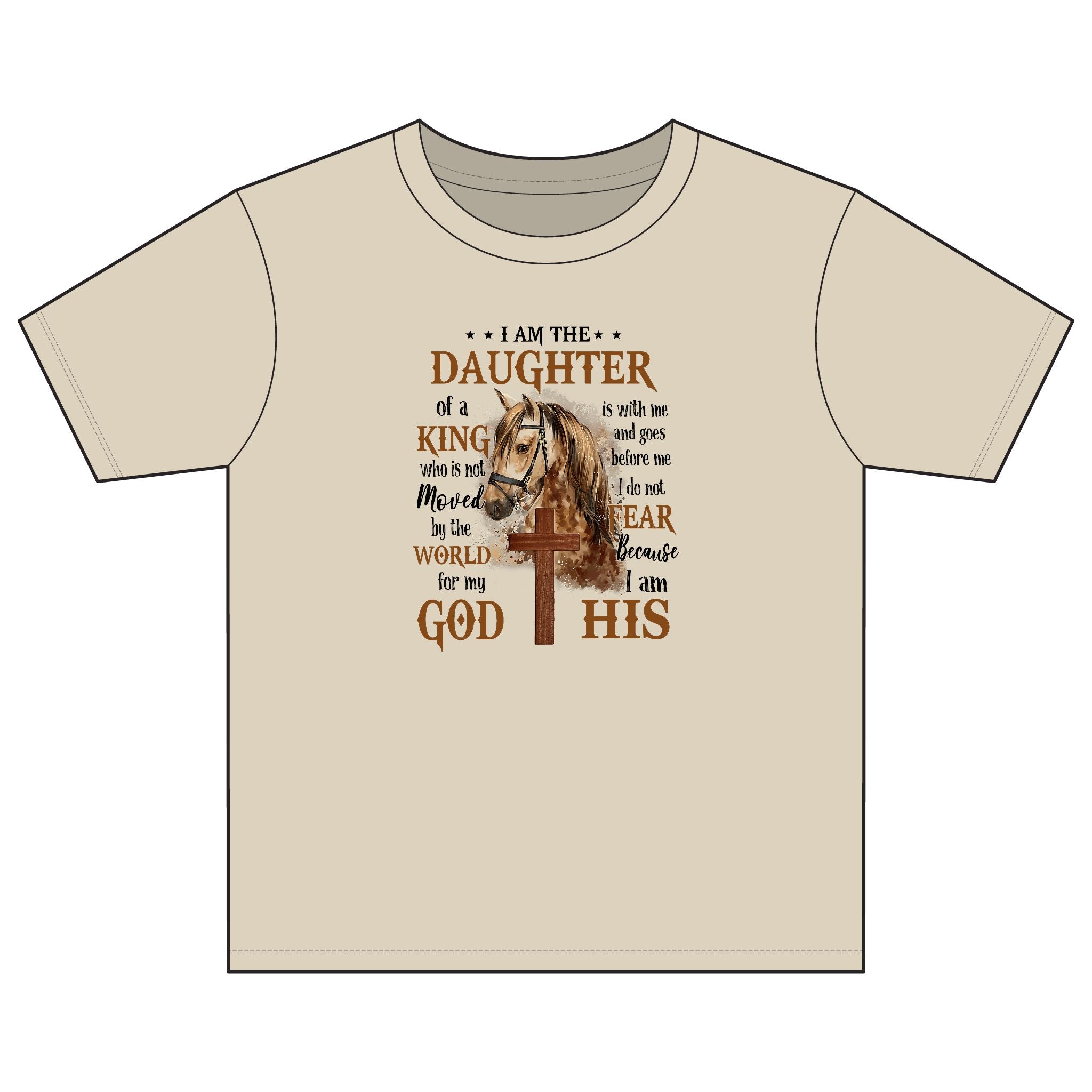 Daughter of God Horse Youth Tee — Light Cotton Faith Shirt