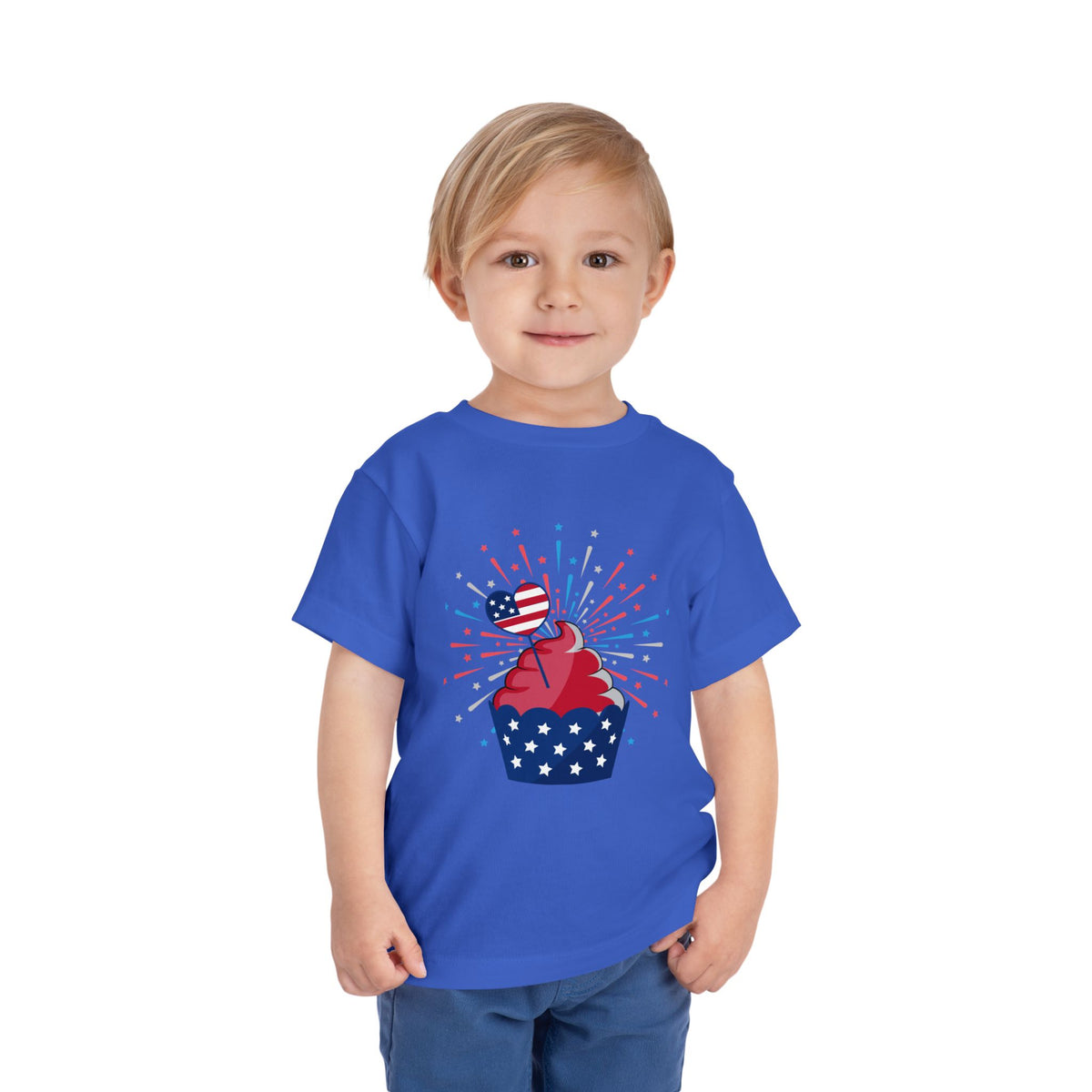 Cupcake with Fireworks Toddler Tee | 2T-5T