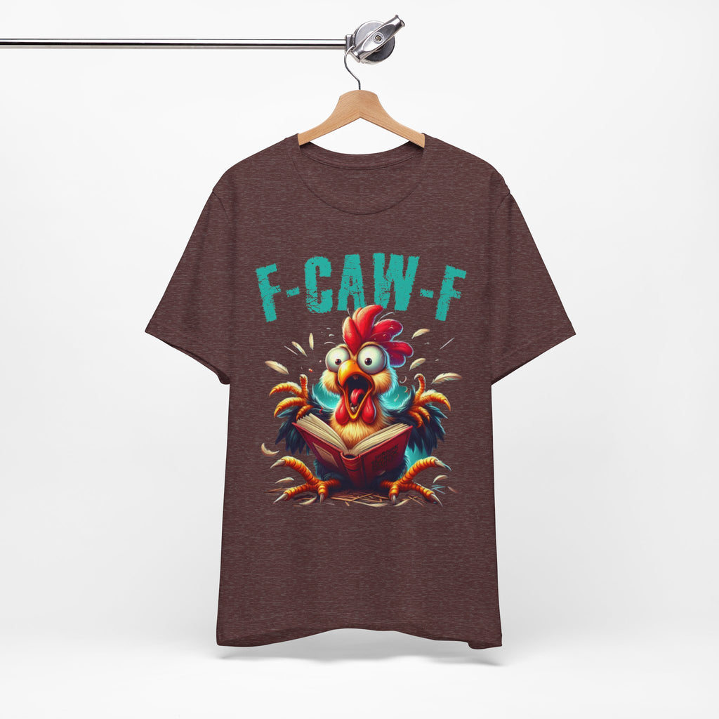 F Caw F Book Reading Chicken  Jersey Short Sleeve Tee