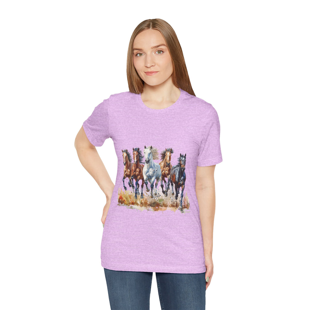 Western Wild Horses Jersey Short Sleeve Tee