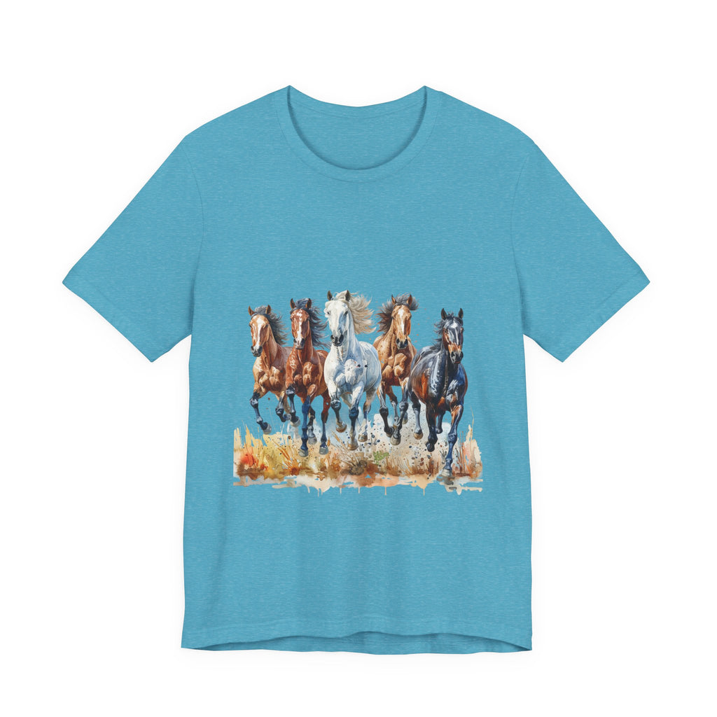 Western Wild Horses Jersey Short Sleeve Tee