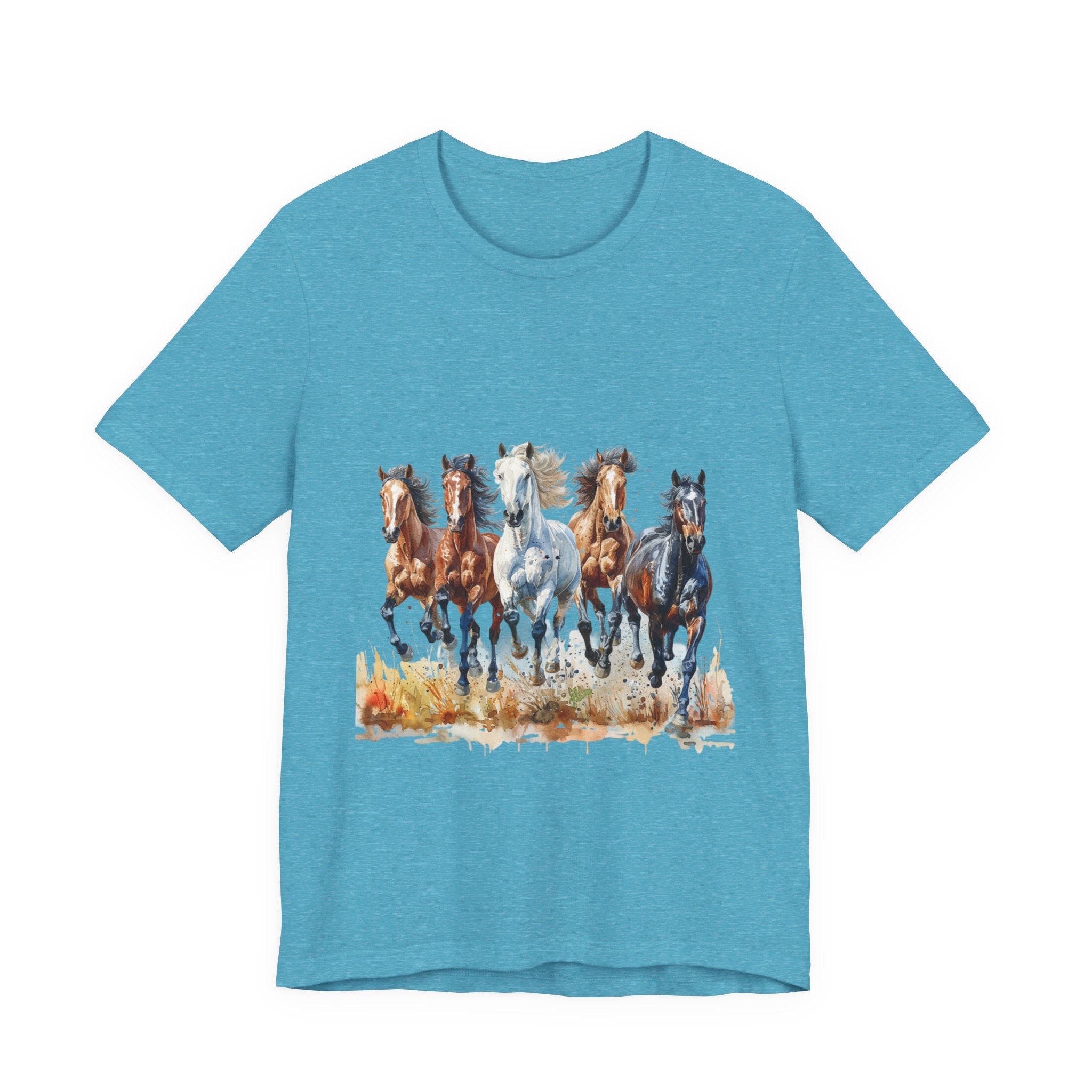 Western Wild Horses Jersey Short Sleeve Tee