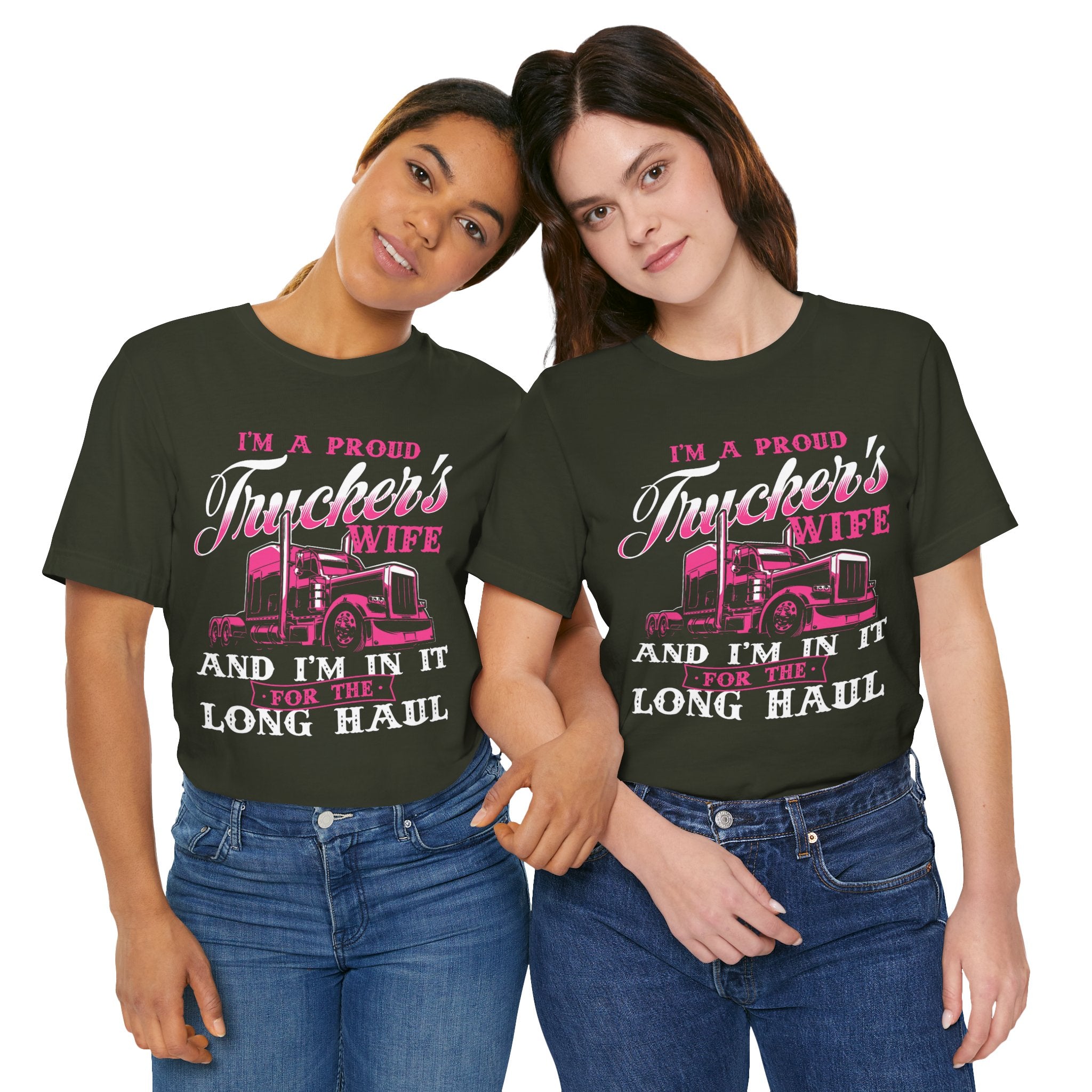 I'm A Proud Trucker's Wife -T-Shirt Jersey Short Sleeve Tee
